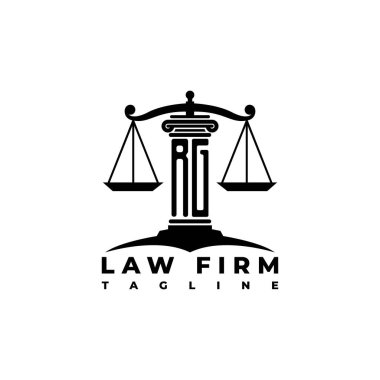 RG Monogram Logo Harf Sütunları Geometrik biçim vektörü, Hukuk Firması