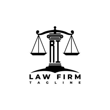 RI Monogram Logo Harf Sütunları Geometrik biçim vektörü, Hukuk Firması