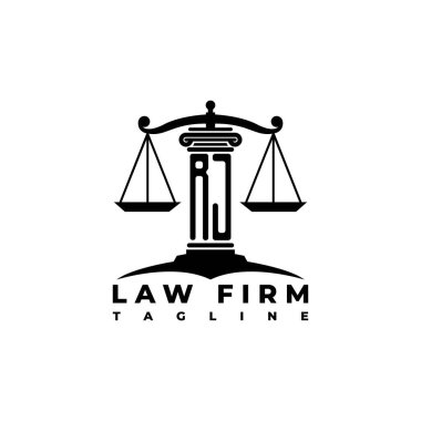 RJ Monogram Logo Harf Sütunları Geometrik biçim vektörü, Hukuk Firması