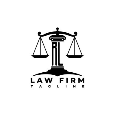 RL Monogram Logo Harf Sütunları Geometrik biçim vektörü, Hukuk Firması