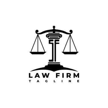 SF Monogram Logo Harfi Sütunları Geometrik biçim vektörü, Hukuk Firması