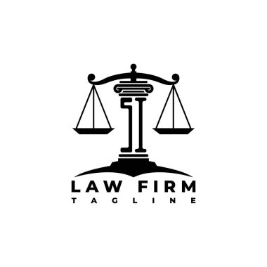SI Monogram Logo Harf Sütunları Geometrik biçim vektörü, Hukuk Firması