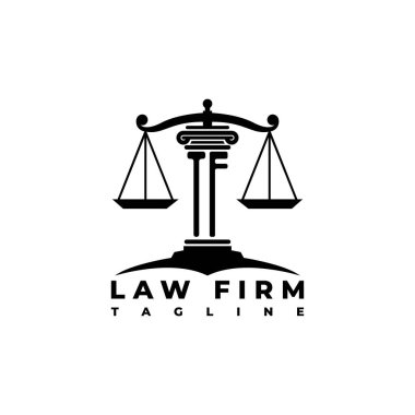TF Monogram Logo Harfi Sütunları Geometrik biçim vektörü, Hukuk Firması