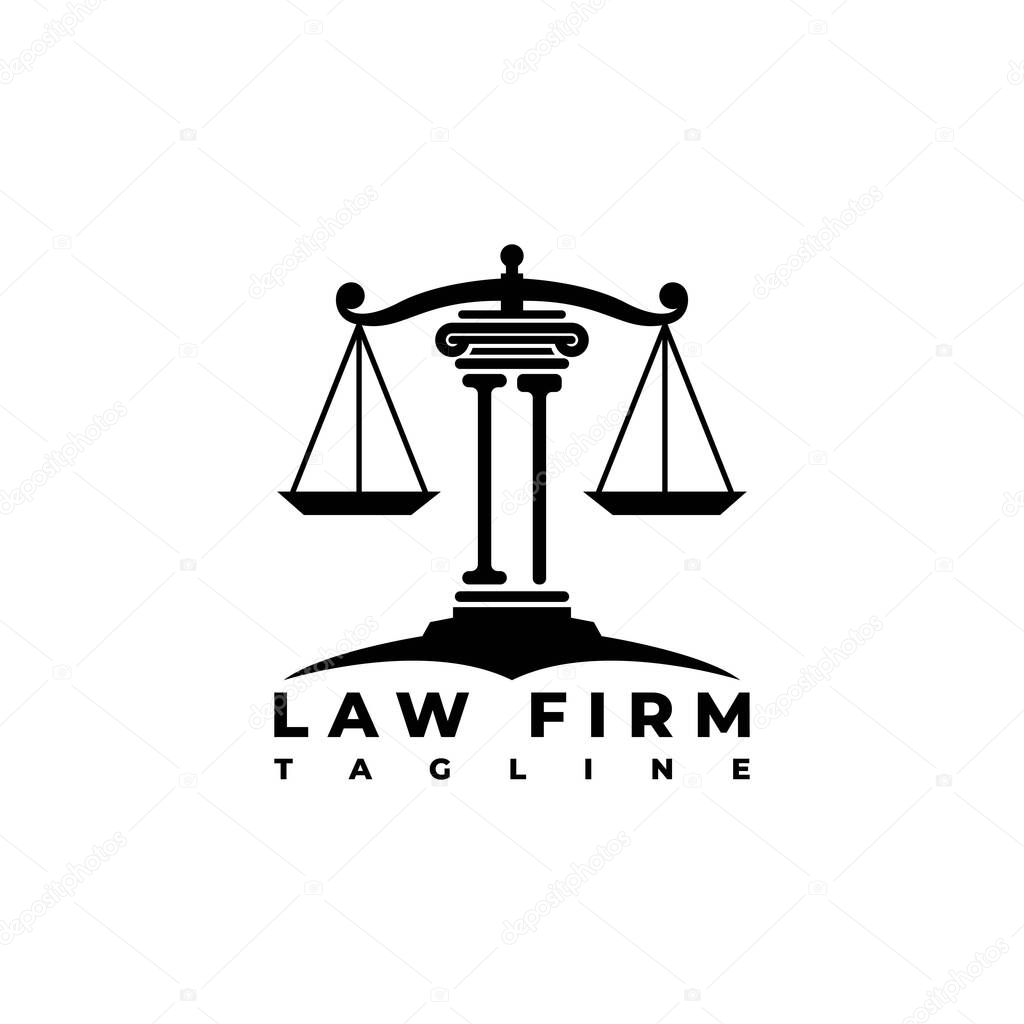 IT Monogram Logo Letter Pillars Geometric shape style vector, Law Firm Company