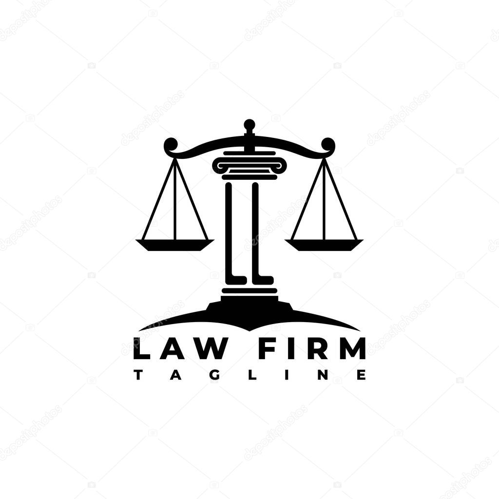 LL Monogram Logo Letter Pillars Geometric shape style vector, Law Firm Company