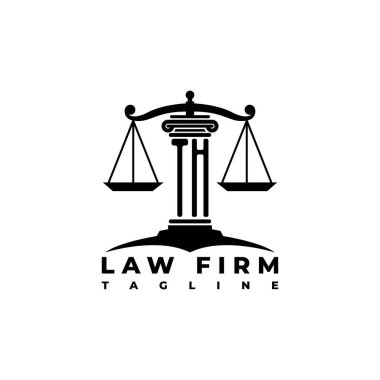 TH Monogram Logo Harfi Sütunları Geometrik biçim vektörü, Hukuk Firması