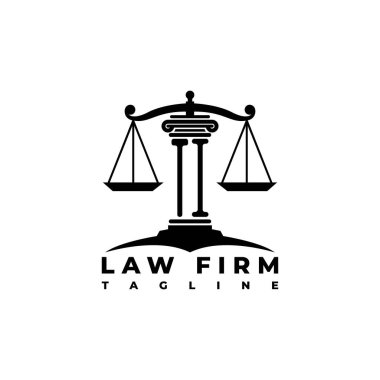 TI Monogram Logo Harfi Sütunları Geometrik biçim vektörü, Hukuk Firması