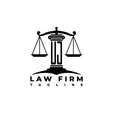 UJ Monogram Logo Harfi Sütunları Geometrik biçim vektörü, Hukuk Firması