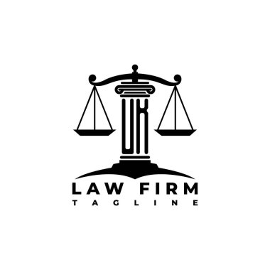 UK Monogram Logo Harfi Sütunları Geometrik biçim vektörü, Hukuk Firması