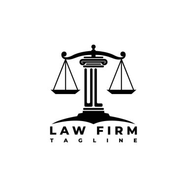 UL Monogram Logo Harf Sütunları Geometrik biçim vektörü, Hukuk Firması