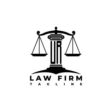UR Monogram Logo Harf Sütunları Geometrik biçim vektörü, Hukuk Firması