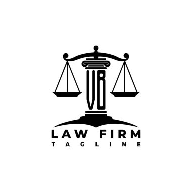 VB Monogram Logo Harf Sütunları Geometrik biçim vektörü, Hukuk Firması