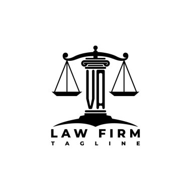 VA Monogram Logo Harf Sütunları Geometrik biçim vektörü, Hukuk Firması