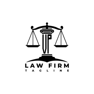 VP Monogram Logo Harf Sütunları Geometrik biçim vektörü, Hukuk Firması