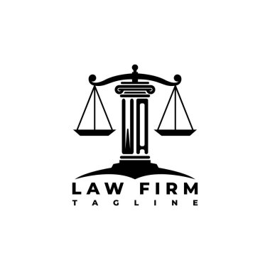 WA Monogram Logo Harf Sütunları Geometrik biçim vektörü, Hukuk Firması