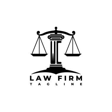 WC Monogram Logo Harf Sütunları Geometrik biçim vektörü, Hukuk Firması