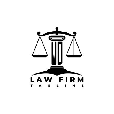 WD Monogram Logo Harf Sütunları Geometrik biçim vektörü, Hukuk Firması