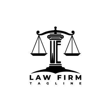 We Monogram Logo Harf Sütunları Geometrik biçim vektörü, Hukuk Firması