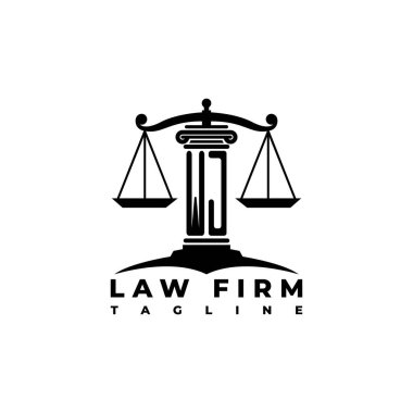 WJ Monogram Logo Harf Sütunları Geometrik biçim vektörü, Hukuk Firması