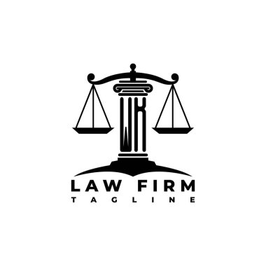 WK Monogram Logo Harf Sütunları Geometrik biçim vektörü, Hukuk Firması