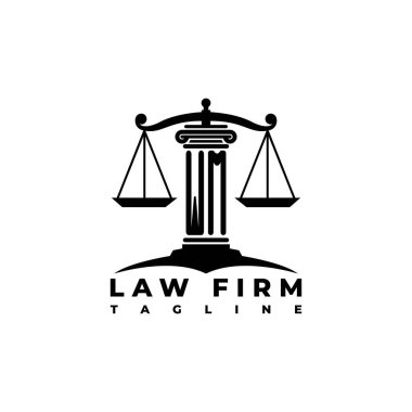 WM Monogram Logo Harf Sütunları Geometrik biçim vektörü, Hukuk Firması