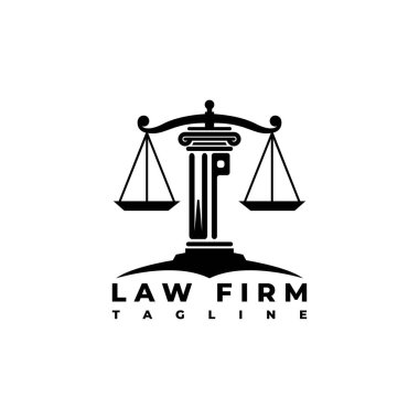 WP Monogram Logo Harf Sütunları Geometrik biçim vektörü, Hukuk Firması