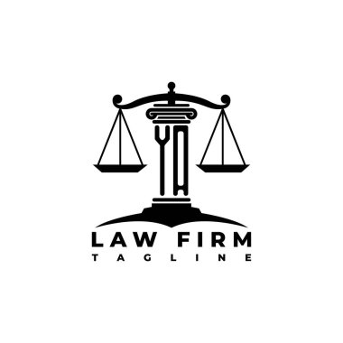 YA Monogram Logo Harfi Sütunları Geometrik biçim vektörü, Hukuk Firması