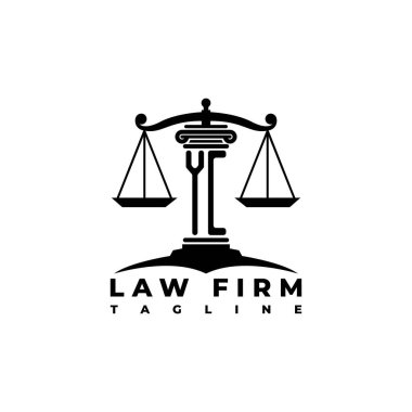 YC Monogram Logo Harf Sütunları Geometrik biçim vektörü, Hukuk Firması