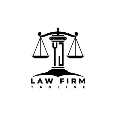 YJ Monogram Logo Harf Sütunları Geometrik biçim vektörü, Hukuk Firması