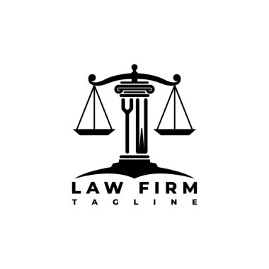 YW Monogram Logo Harfi Sütunları Geometrik biçim vektörü, Hukuk Firması