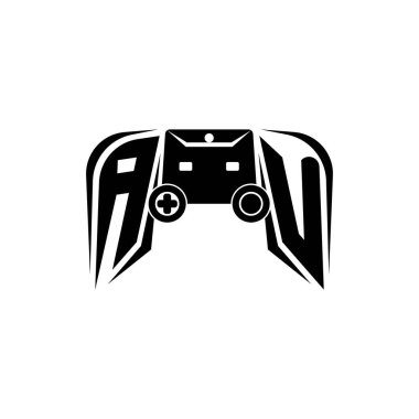 AU ESport ilk oyun logosu. Oyun konsolu biçim vektör şablonu
