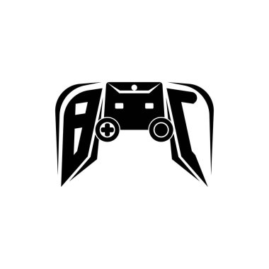 BC İlk ESport oyun logosu. Oyun konsolu biçim vektör şablonu