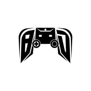 BD İlk ESport oyun logosu. Oyun konsolu biçim vektör şablonu
