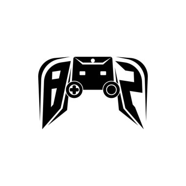 BZ İlk ESport oyun logosu. Oyun konsolu biçim vektör şablonu