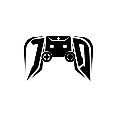 CQ Başlangıç ESport oyun logosu. Oyun konsolu biçim vektör şablonu