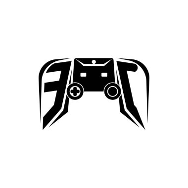 AK ESport 'un ilk oyun logosu. Oyun konsolu biçim vektör şablonu