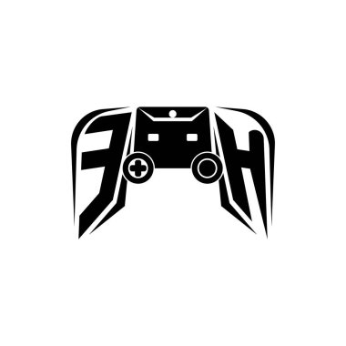 EH İlk ESport oyun logosu. Oyun konsolu biçim vektör şablonu