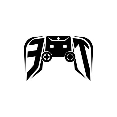 ET Başlangıç ESport oyun logosu. Oyun konsolu biçim vektör şablonu