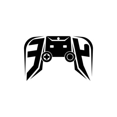 EY ESport oyun logosunu başlat. Oyun konsolu biçim vektör şablonu