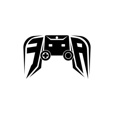 FA ESport 'un ilk oyun logosu. Oyun konsolu biçim vektör şablonu