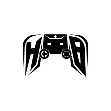 HB Başlangıç ESport oyun logosu. Oyun konsolu biçim vektör şablonu