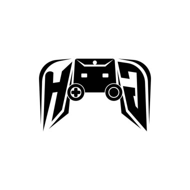 HG İlk ESport oyun logosu. Oyun konsolu biçim vektör şablonu