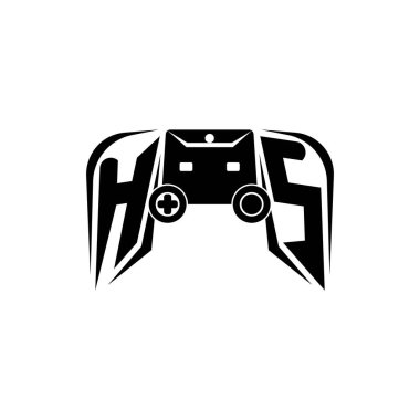 İlk ESport oyun logosu. Oyun konsolu biçim vektör şablonu