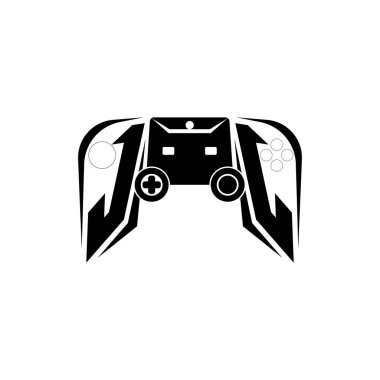 JJ ESport 'un baş oyun logosu. Oyun konsolu biçim vektör şablonu