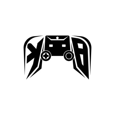 KB Başlangıç ESport oyun logosu. Oyun konsolu biçim vektör şablonu