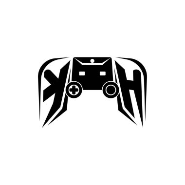 KH İlk ESport oyun logosu. Oyun konsolu biçim vektör şablonu