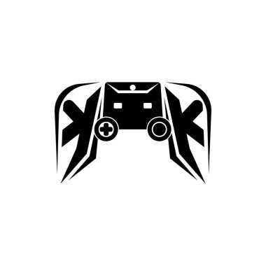 KK Başlangıç ESport oyun logosu. Oyun konsolu biçim vektör şablonu