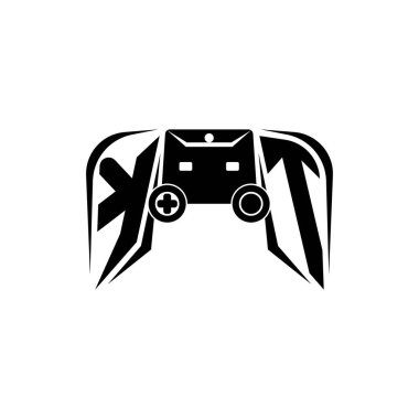 KT İlk ESport oyun logosu. Oyun konsolu biçim vektör şablonu
