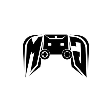 MG İlk ESport oyun logosu. Oyun konsolu biçim vektör şablonu