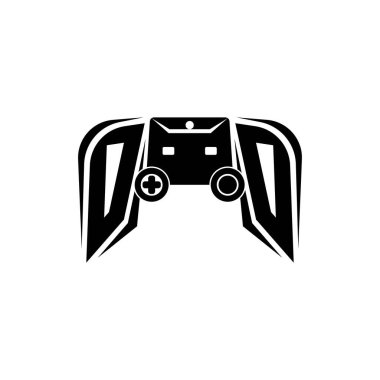 ESport 'un ilk oyun logosu. Oyun konsolu biçim vektör şablonu